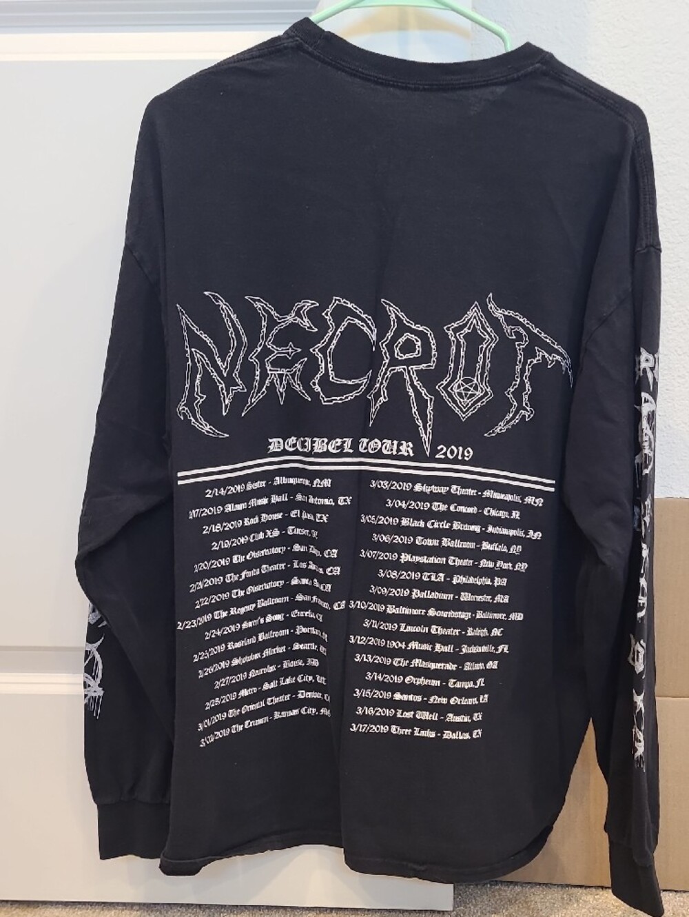 Necrot Metal Band Black Graphic Long-Sleeve Tee Shirt - Picture 2 of 3